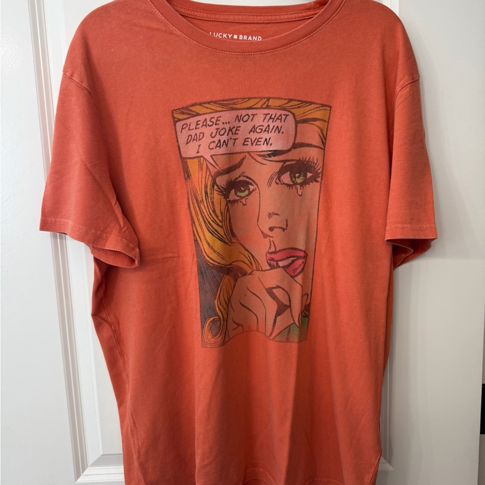 Lucky Brand Graphic Tee in Warm Orange